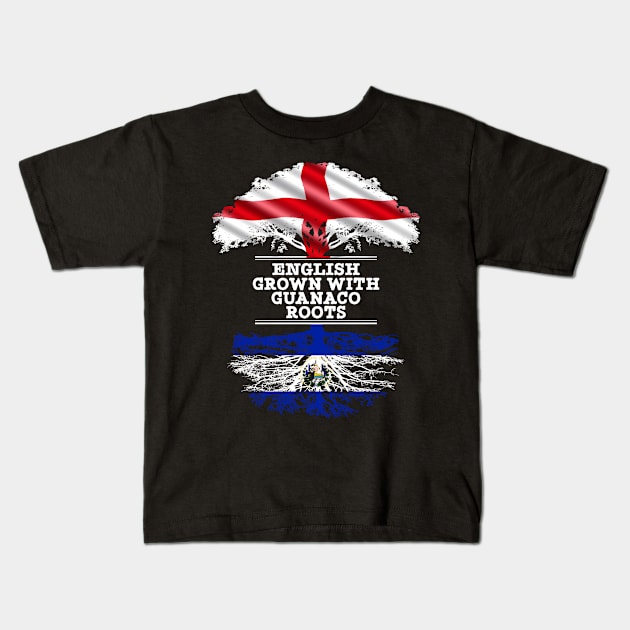 English Grown With Guanaco Roots - Gift for Guanaco With Roots From El Salvador Kids T-Shirt by Country Flags